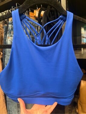 Carbon38 Electric Blue Strappy-Back Sports Bralette